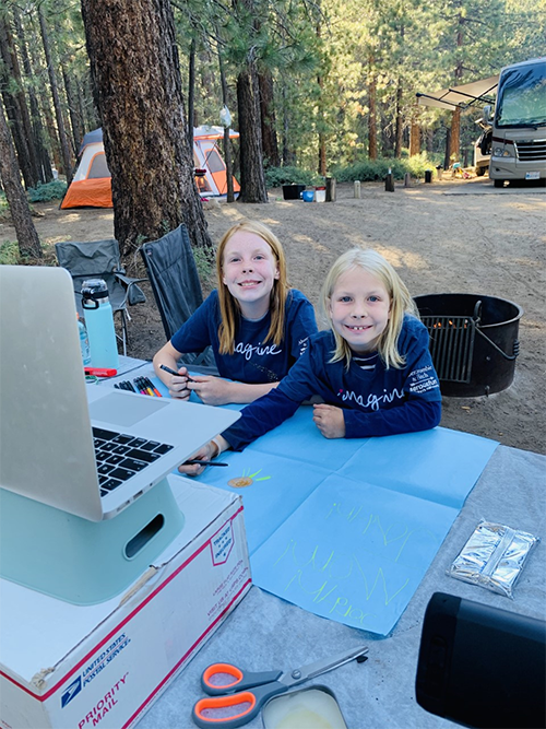 Two campers at The Painted Turtle